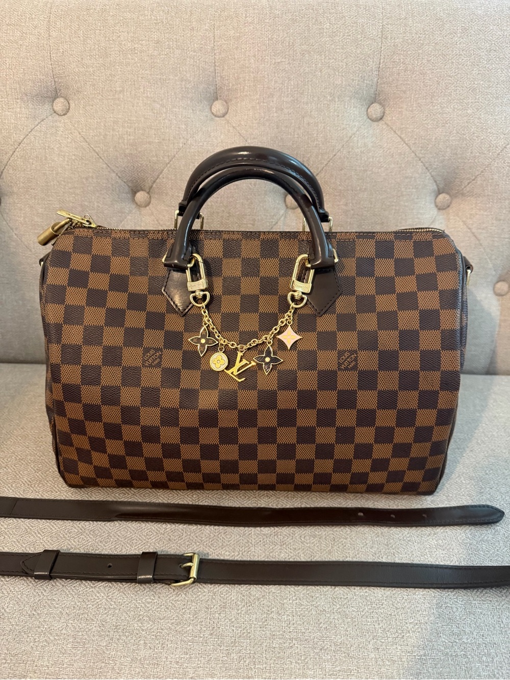 LV Speedy Bandouliere 35  Damier Ebene